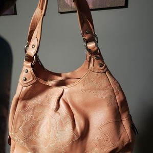 Coach Madison Maggie light pink Embroidered shoulder handbag